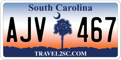 SC license plate AJV467