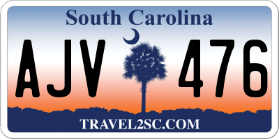SC license plate AJV476