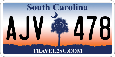 SC license plate AJV478