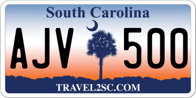SC license plate AJV500