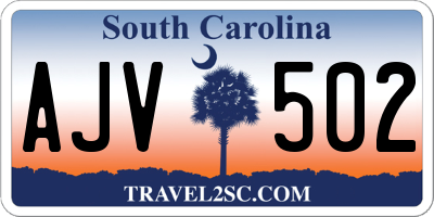 SC license plate AJV502