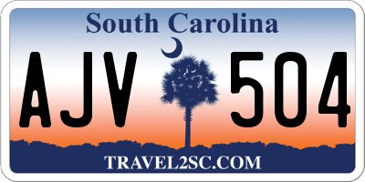 SC license plate AJV504