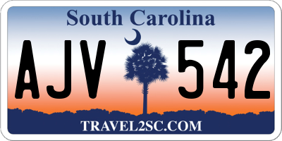 SC license plate AJV542