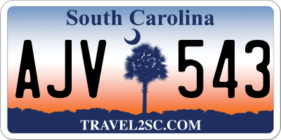 SC license plate AJV543