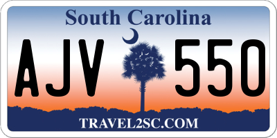 SC license plate AJV550