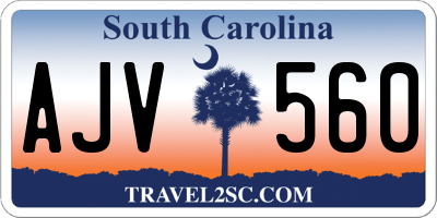 SC license plate AJV560