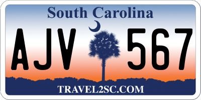 SC license plate AJV567