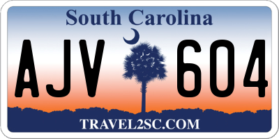 SC license plate AJV604