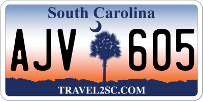 SC license plate AJV605