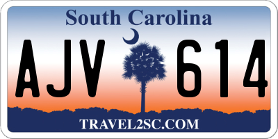 SC license plate AJV614