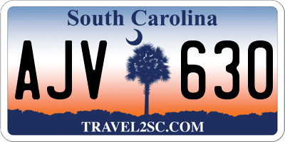 SC license plate AJV630