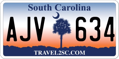 SC license plate AJV634