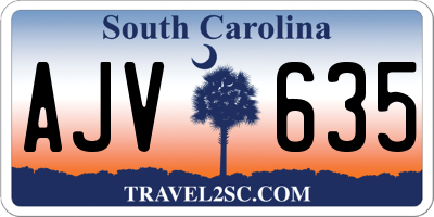 SC license plate AJV635