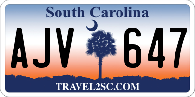 SC license plate AJV647