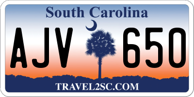 SC license plate AJV650