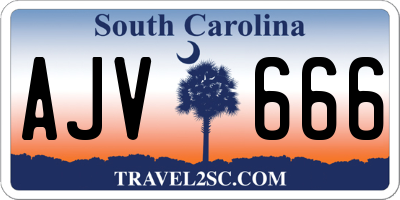 SC license plate AJV666
