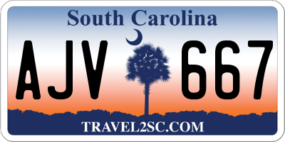 SC license plate AJV667