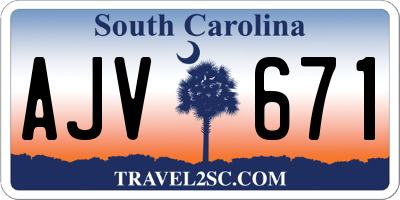 SC license plate AJV671