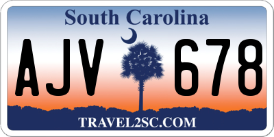 SC license plate AJV678