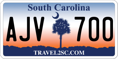 SC license plate AJV700