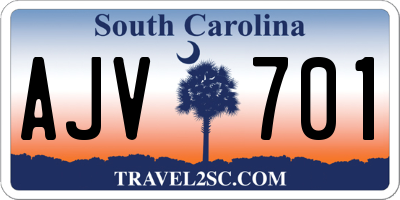 SC license plate AJV701