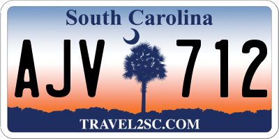 SC license plate AJV712