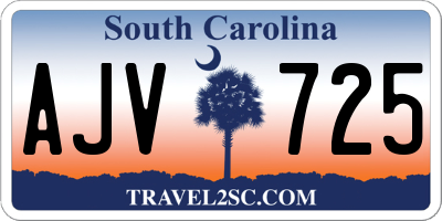 SC license plate AJV725