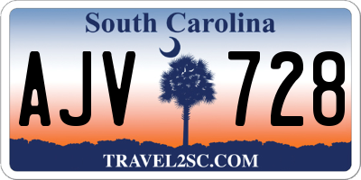 SC license plate AJV728