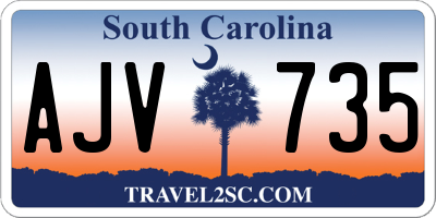 SC license plate AJV735