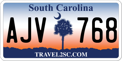 SC license plate AJV768