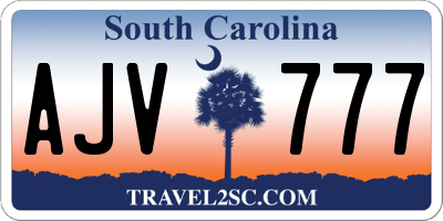 SC license plate AJV777