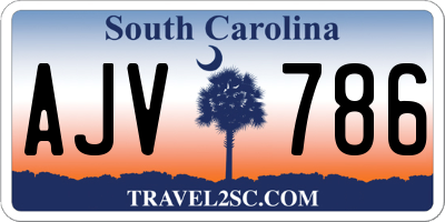 SC license plate AJV786