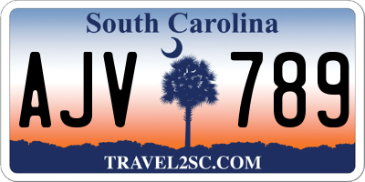 SC license plate AJV789