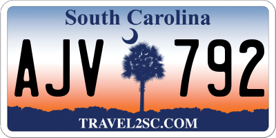 SC license plate AJV792