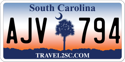 SC license plate AJV794