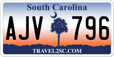 SC license plate AJV796