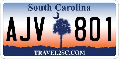 SC license plate AJV801