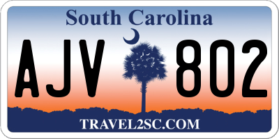 SC license plate AJV802