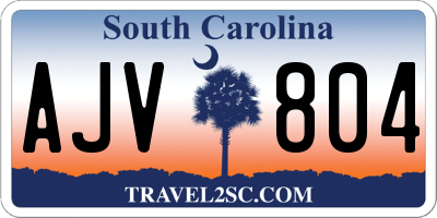 SC license plate AJV804