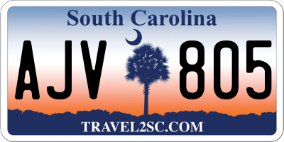 SC license plate AJV805