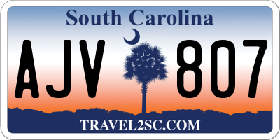 SC license plate AJV807