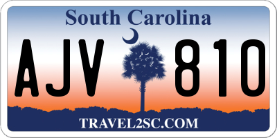 SC license plate AJV810