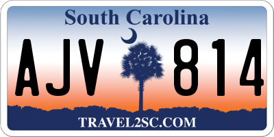 SC license plate AJV814