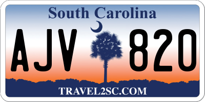 SC license plate AJV820