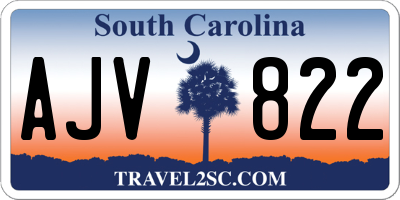SC license plate AJV822