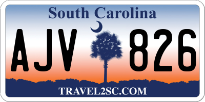 SC license plate AJV826