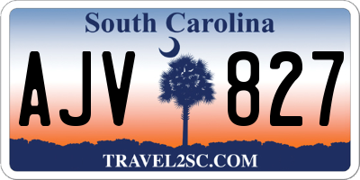 SC license plate AJV827