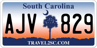 SC license plate AJV829