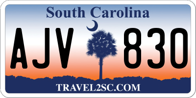SC license plate AJV830
