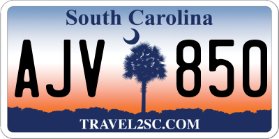 SC license plate AJV850